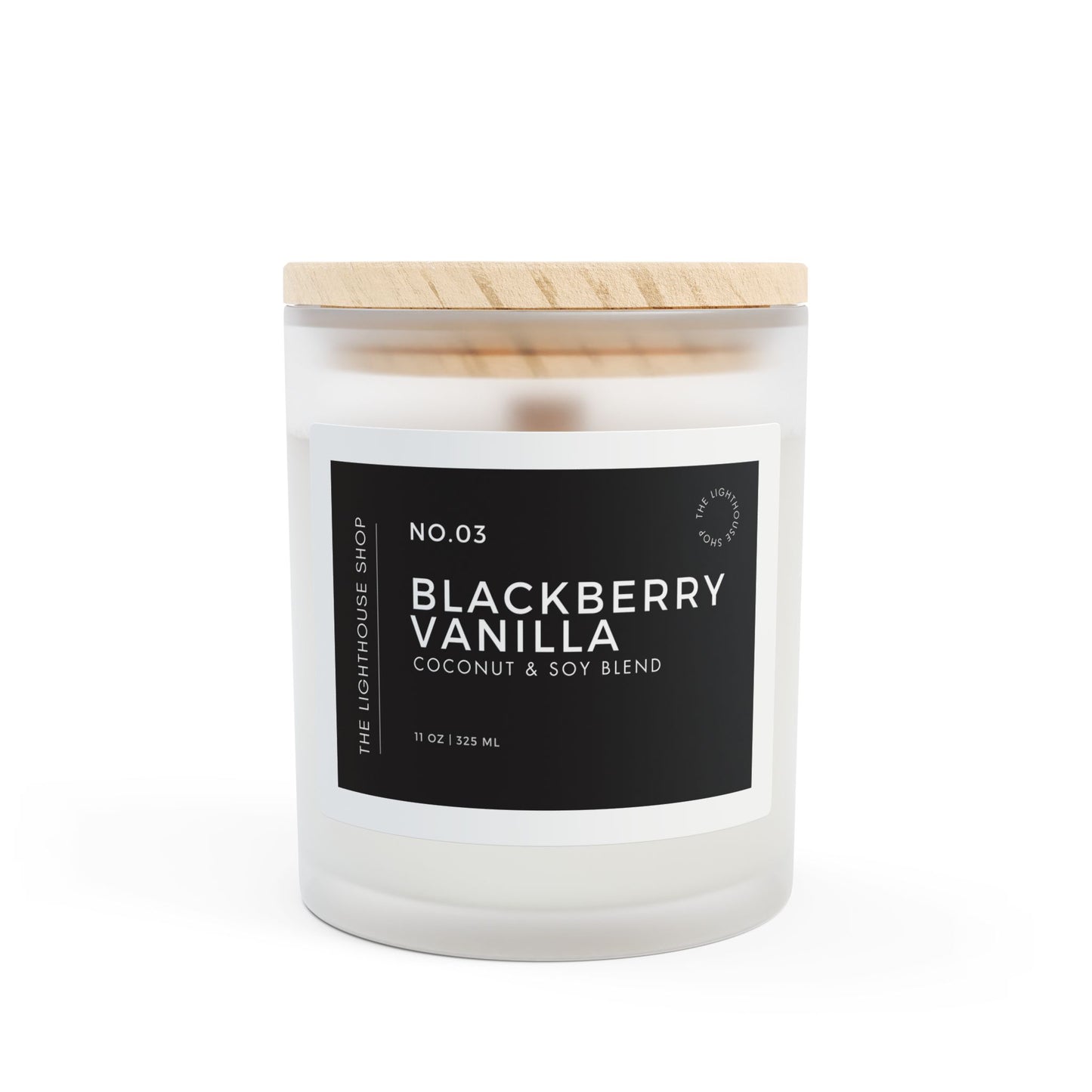 Blackberry Vanilla Frosted Glass Candle - 11oz | Coconut & Soy Blend | Relaxing Home Decor