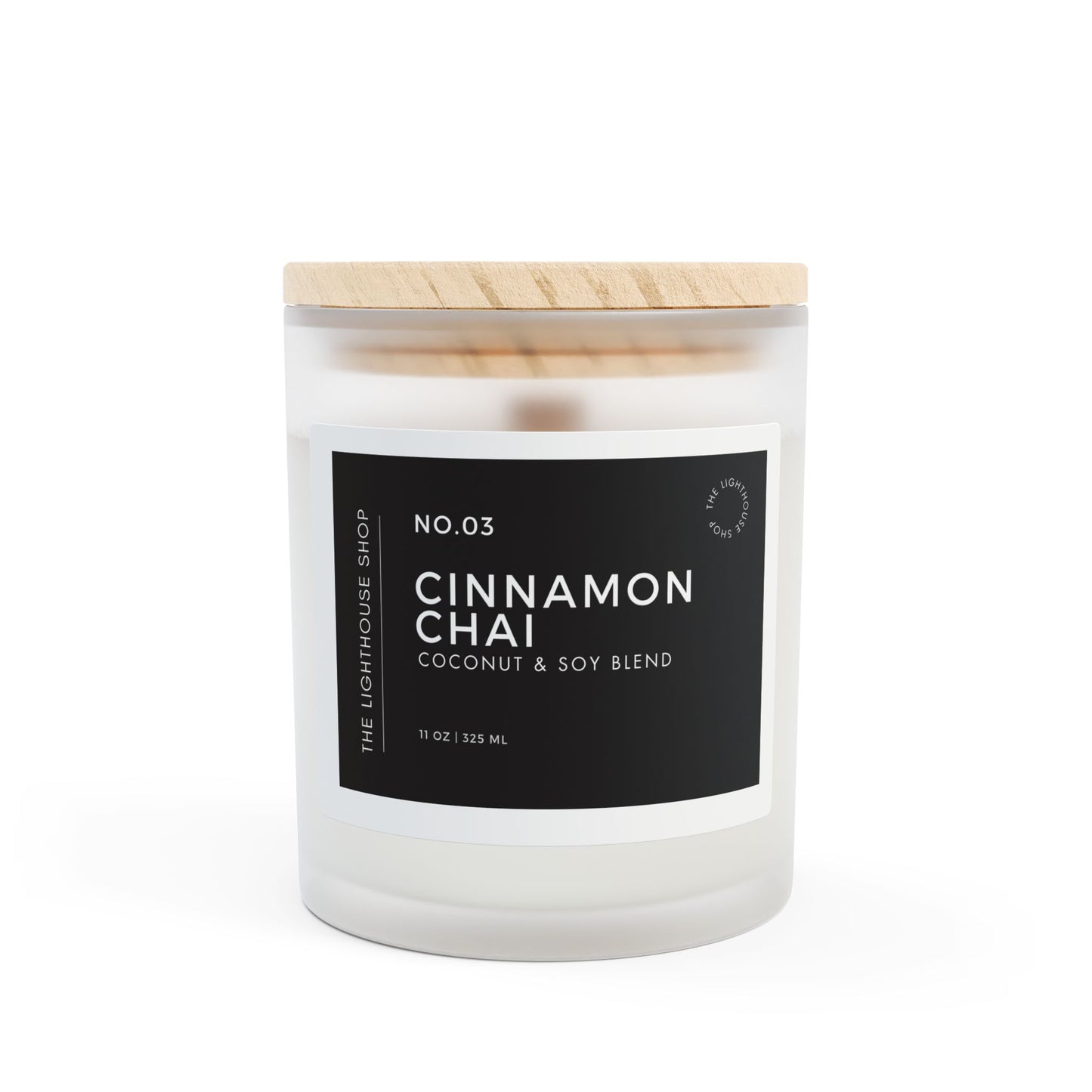 Cinnamon Chai Scented Candle - Cozy Home Fragrance, 11oz Frosted Glass